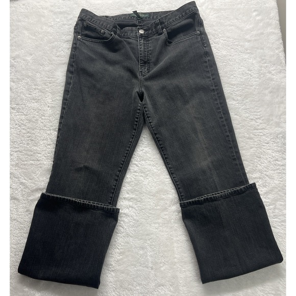 Ralph‎ Lauren LRL LaurenJeans Co. Classic Bootcut   12 Women's Black Denim - Picture 1 of 16